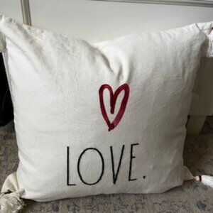 Rae Dunn Decorative Feather Stuffed Pillow "LOVE"